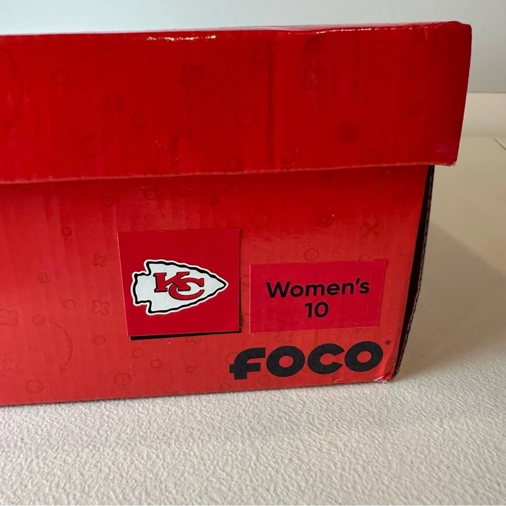NEW Foco Kansas City Chiefs NFL Football Red Glitter Lace Up Sneakers Size 10